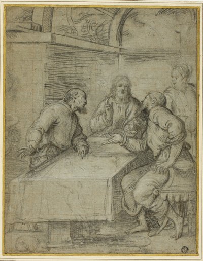 Studer til nattverden i Emmaus av Giulio Campi