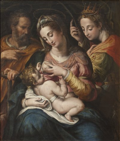 La Sainte Famille et Sainte Catherine - Den hellige familie med Saint Catherine, av Procaccini, Giulio Cesare (1574-1625). Olje på lerret. Mål: 77x67 cm. Nationalmuseum Stockholm av Giulio Cesare Procaccini