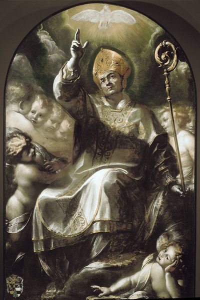 St Charles Borromeo in Glory (olje på lerret av Giulio Cesare Procaccini