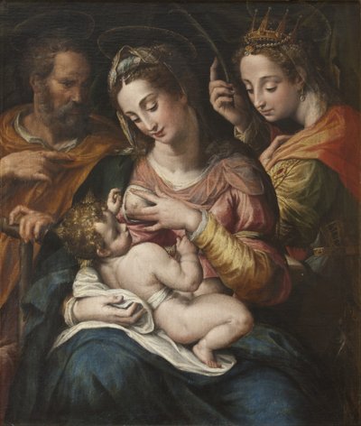 Den hellige familie med St Catherine, ca. 1600 av Giulio Cesare Procaccini