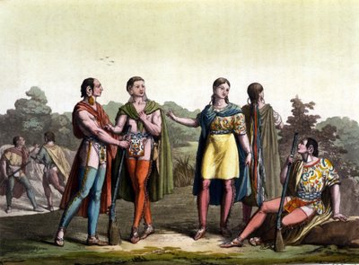 Indianerne i Canada (acadianerne) i "The Ancient and Modern Costume"" av Giulio Ferrario