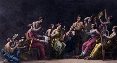 Multiinstrumentkonsert, Antikkens Hellas - i den gamle og moderne drakten, av Dr. Ferrario, Milano av Giulio Ferrario