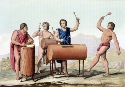 Musikk fra de gamle meksikanerne - i "" eldgammel og moderne kostyme"" av Giulio Ferrario