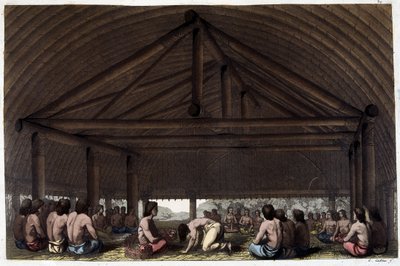 På øya Venner (Tonga), drikker kong Pulaho Kava - i "The Old and Modern Costume"" av Dr. Jules Ferrario, red. Milan av Giulio Ferrario