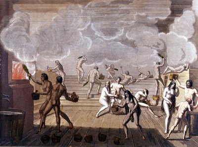Russiske bad, tidlig på 1800-tallet i "" The Old and Modern Costume"" av Jules Ferrario av Giulio Ferrario