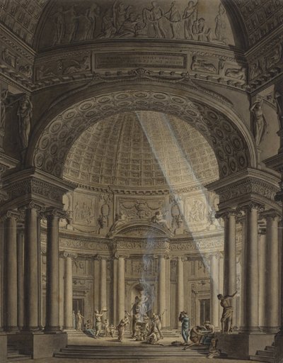 Rundt tempel med offerscene av Giulio Quaglio