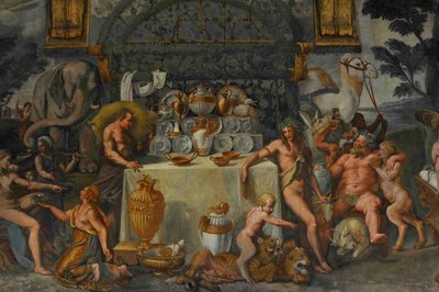 Freskomaleri fra Chamber of Amor and Psyche, 1526-1534 av Giulio Romano