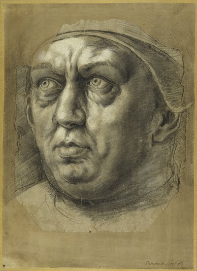Leder for pave Leo X (kritt på papir) av Giulio Romano