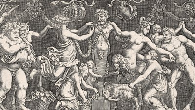 Offer til Priapus, ca. 1540 av Giulio Romano