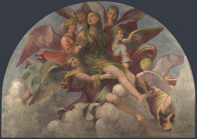 Saint Mary Magdalene båret av Angels, ca 1521. av Giulio Romano