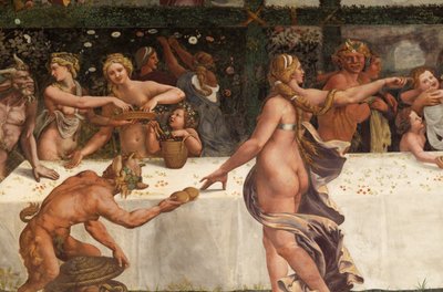 Bryllupsfest av Amor og Psyke, detalj av Giulio Romano