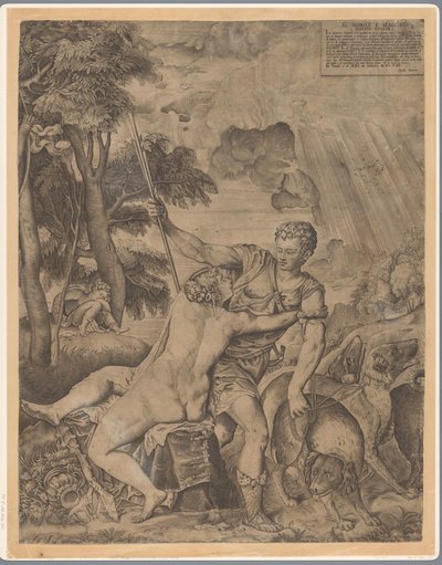 Venus og Adonis av Giulio Sanuto