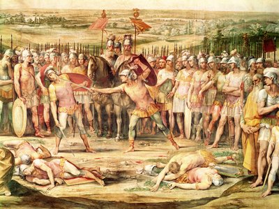 Kamp mellom Horatii og Curiatii (fresco) av Giuseppe Cesari