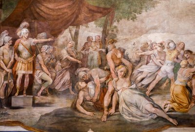 Voldtekt av sabinskvinnene (detaljer) av Giuseppe (1568 1640) Cesari