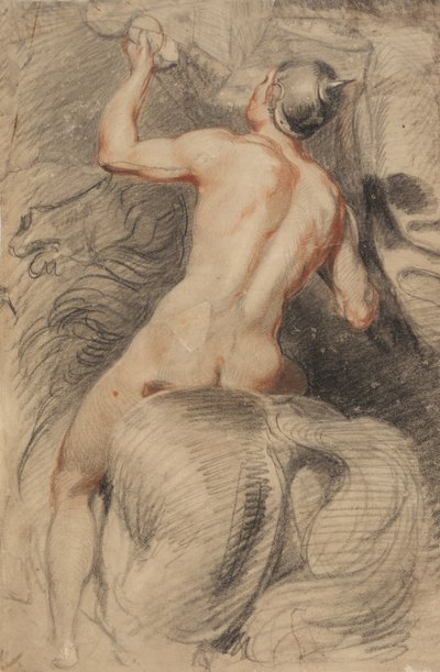 Rytter til hest, sett bakfra av Giuseppe (1568 1640) Cesari