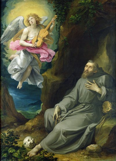 Ekstasen til St. Frans av Assisi, ca. 1593 (olje på lerret) av Giuseppe Cesari