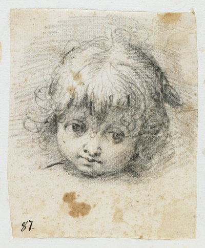 Portrett av et barn (svart kritt) av Giuseppe Cesari