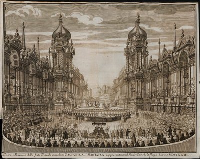 Opera Constance og festning i Praha slott 28. august av Giuseppe Bibiena