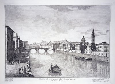 Utsikt over en del av elven Arno av Giuseppe (after) Zocchi
