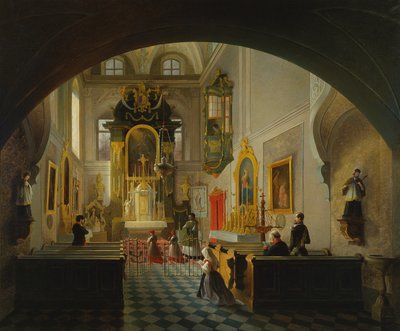 Interiør av et kapell (maleri) av Giuseppe Abbati
