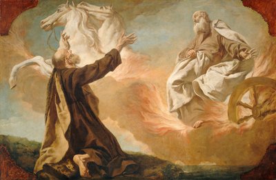 Elijah tatt opp i en ildvogn, ca. 17401755. av Giuseppe Angeli