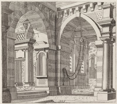 Arkitektonisk fantasi med buede porter av Giuseppe Antonio Landi