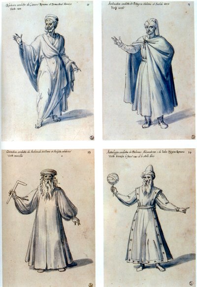 Kostymedesign for klassiske figurer, 1500-tallet av Giuseppe Arcimboldi