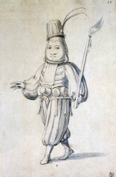 Design for kostyme for en kokk, 1500-tallet av Giuseppe Arcimboldi