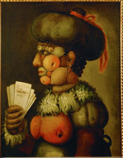 Til kvinnen med god smak. Oljemaleri av Giuseppe Arcimboldo
