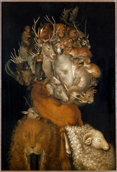 Jord, allegori (maleri på tre) av Giuseppe Arcimboldo