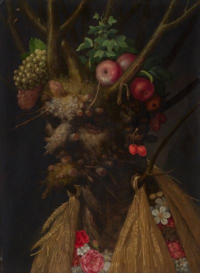 Fire årstider i ett hode, ca. 1590 (olje på panel) av Giuseppe Arcimboldo