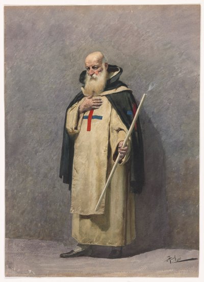 En eldre prest står av Giuseppe Aureli