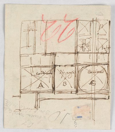 Plan for sykehuset St. Trinità dei Pellegrini, Roma, Italia av Giuseppe Barberi
