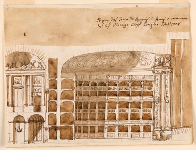 Seksjon av et teater i Perugia av Giuseppe Barberi