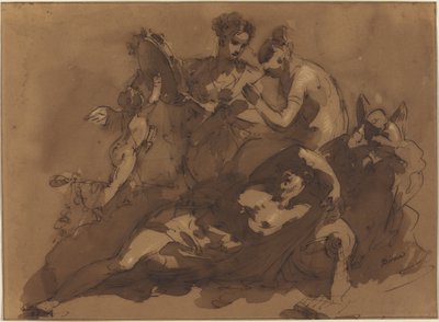 En mytologisk scene med havguder av Giuseppe Bernardino Bison