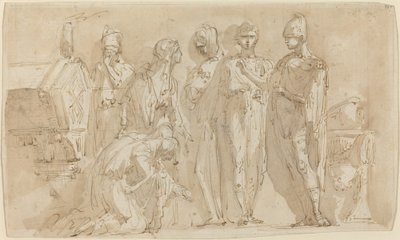Coriolanus før kvinnene i Roma av Giuseppe Bernardino Bison