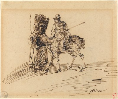 Rytter med bonde av Giuseppe Bernardino Bison