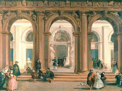 Inngangen til Biblioteca Marciana, Piazzetta, Venezia av Giuseppe Bernardino Bison