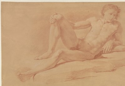 Studie av en halvt liggende, halvt sittende gutt av Giuseppe Bottani
