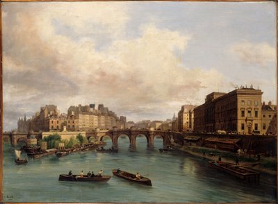 Ile de la Cité og Quai Conti, sett fra Passerelle des Arts av Giuseppe Canella