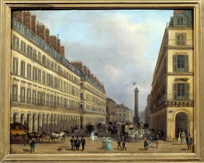 Rue Castiglione i Paris i 1829. Maleri av Giuseppe Canella (1788-1847) av Giuseppe Canella