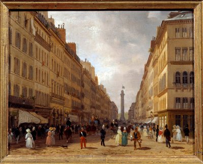 Utsikt over rue de la Paix i Paris maleri av Giuseppe Canella (1788-1847) 1830 Søn. 0,31x0,16 m Paris, Musee Carnavalet - Utsikt over Rue de la Paix i Paris. Maleri av Giuseppe Canella (1788-1847) av Giuseppe Canella