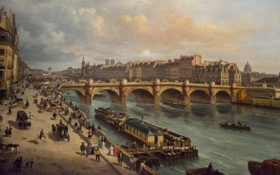 Pont-Neuf og Cité Paris 1832, 1832. av Giuseppe Canella the Elder