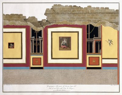 Den største delen av den lengste lengden av veggen til et Atrium of Pompei av Giuseppe Chiantarelli