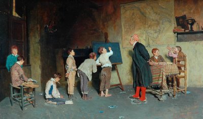 En italiensk landsbyskole, 1888 av Giuseppe Costantini