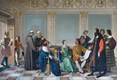 Kunstnerne ved hoffet til Ludovic Marie Sforza kjent som More (Ludovico Maria Sforza detto il Moro av Giuseppe Diotti