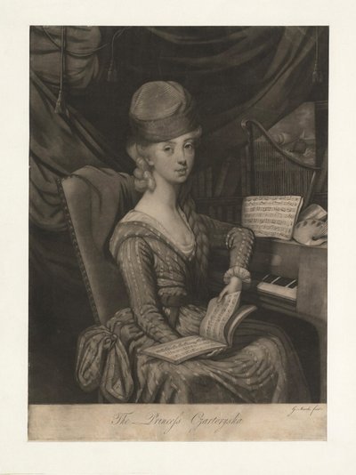 Portrett av prinsesse Izabela Czartoryska født grevinne Fleming 1746-1835, 1777 av Giuseppe Filippo Liberati Marchi