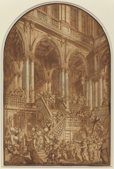Kristus ledet til fange fra et palass av Giuseppe Galli Bibiena