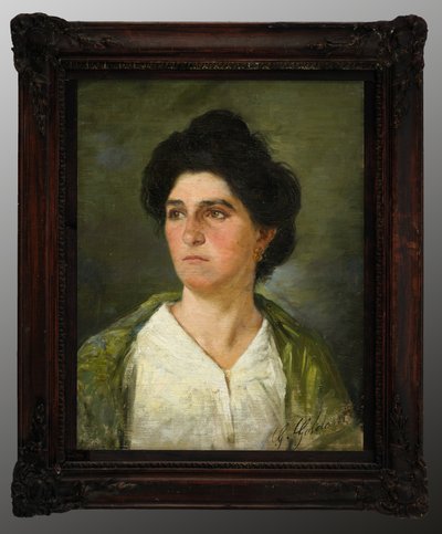 Portrett av en ung edel kvinne (oljemaleri på lerret) av Giuseppe Goldoni