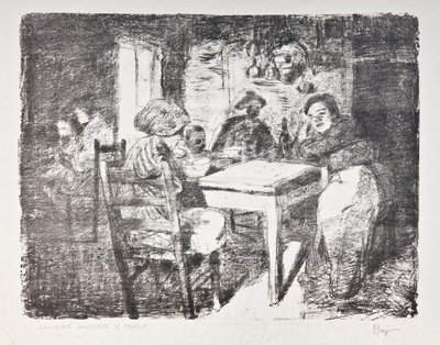 Ved bordet, ca. 1907 (litho) av Giuseppe Graziosi
